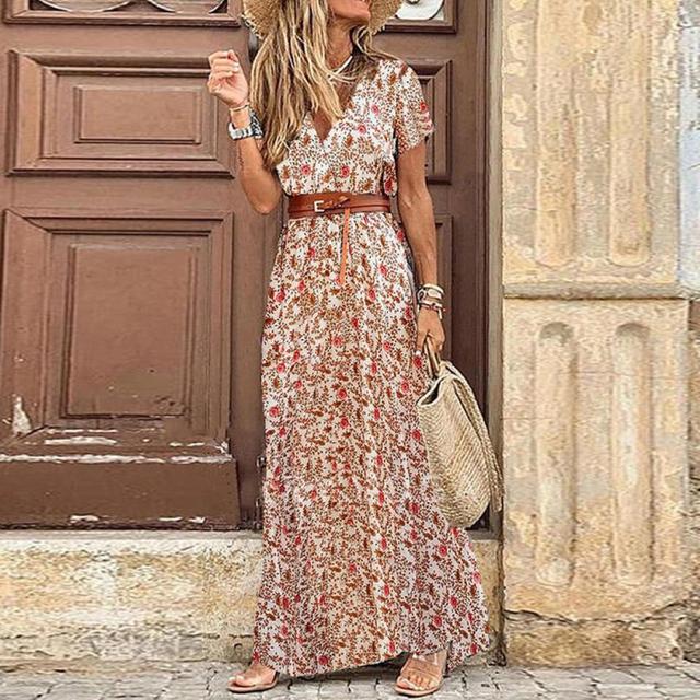 Anais - lange Ibiza geplooide jurk