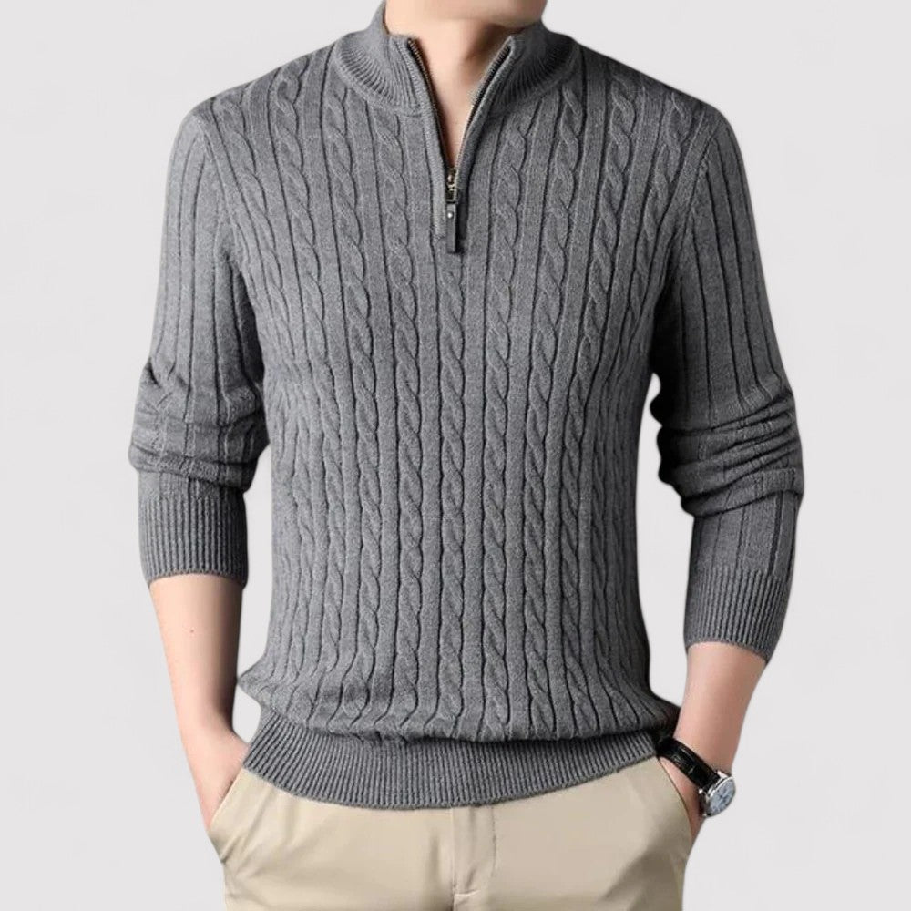 Monidoco Stijlvolle Sweater met Kwart Ritssluiting